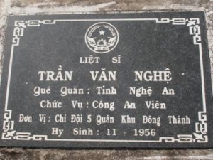 Nhắn tìm thân nhân liệt sỹ Trần Văn Nghệ
