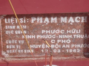 Nhắn tìm thân nhân liệt sỹ Phạm Mạch