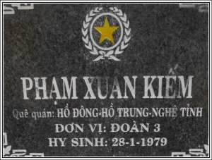 Nhắn tìm thân nhân liệt sỹ Phạm Xuân Kiếm