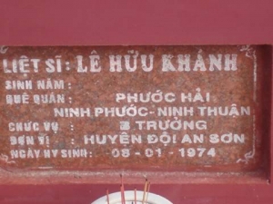 Nhắn tìm thân nhân liệt sỹ Lê Hữu Khánh