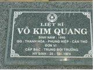 Tìm thân nhân liệt sĩ Võ Kim Quang