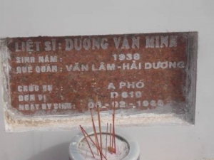 Nhắn tìm thân nhân liệt sỹ Dương Văn Minh