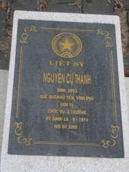 Nhắn tìm thân nhân liệt sỹ  Nguyễn Cự Thành