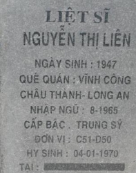 Tìm thân nhân liệt sĩ Nguyễn Thị Liên
