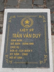 Nhắn tìm thân nhân liệt sỹ Trần Văn Duý