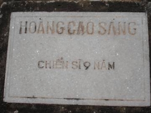 Nhắn tìm thân nhân liệt sĩ Hoàng Cao Sáng