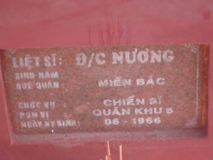 Nhắn tìm thân nhân liệt sỹ Nương