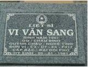 Tìm thân nhân liệt sĩ Vi Văn Sang