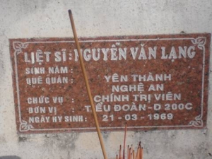 Nhắn tìm thân nhân liệt sỹ  Nguyễn Văn Lạng