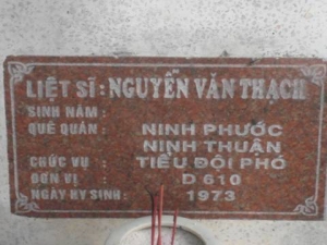 Nhắn tìm thân nhân liệt sỹ  Nguyễn Văn Thạch