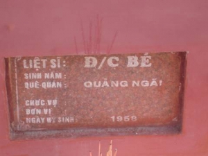 Nhắn tìm thân nhân liệt sỹ Bé