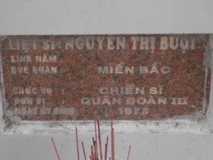 Nhắn tìm thân nhân liệt sỹ Nguyễn Thị Buọi