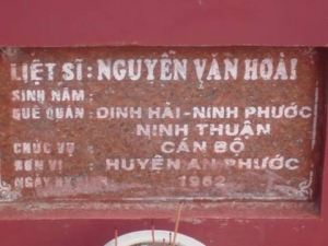 Nhắn tìm thân nhân liệt sỹ  Nguyễn Văn Hoài