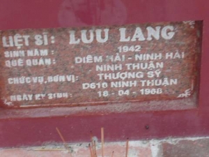 Nhắn tìm thân nhân liệt sỹ  Lưu Lang