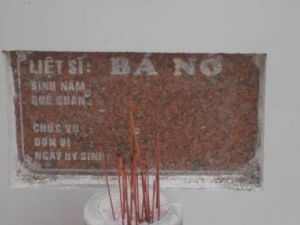 Nhắn tìm thân nhân liệt sĩ Bá Nở