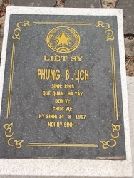 Nhắn tìm thân nhân liệt sỹ  Phùng.B.Lịch