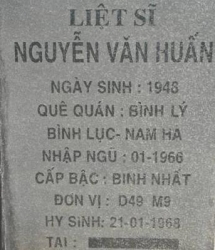 Tìm thân nhân liệt sĩ Nguyễn Văn Huấn