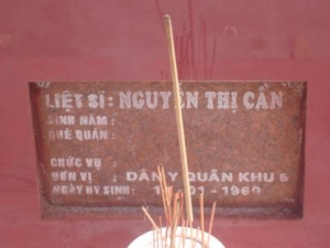 Tìm thân nhân liệt sĩ Nguyễn Thị Cần