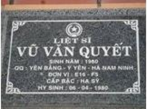 Tìm thân nhân liệt sĩ Vũ Văn Quyết