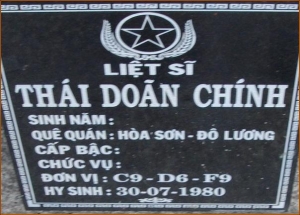 Nhắn tìm thân nhân liệt sỹ  Thái Doãn Chính