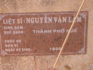 Nhắn tìm thân nhân liệt sỹ  Nguyễn Văn Lẫm