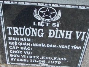 Nhắn tìm thân nhân liệt sỹ Trương Đình Vị