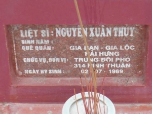 Nhắn tìm thân nhân liệt sỹ Nguyễn Xuân Thủy