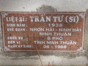 Nhắn tìm thân nhân liệt sỹ Trần Tư (Sỹ)