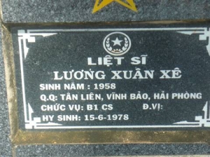 Tìm thân nhân liệt sĩ  Lương Xuân Xê