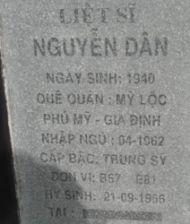 Tìm thân nhân liệt sĩ Nguyễn Dân