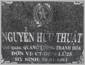 Nhắn tin tìm thân nhân liệt sĩ Nguyễn Hữu Thuật