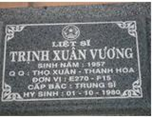 Tìm thân nhân liệt sĩ Trịnh Xuân Vương