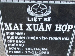 Nhắn tìm thân nhân liệt sỹ  Mai Xuân Hợp