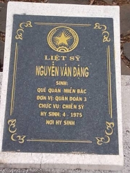 Nhắn tìm thân nhân liệt sỹ  Nguyễn Văn Đặng