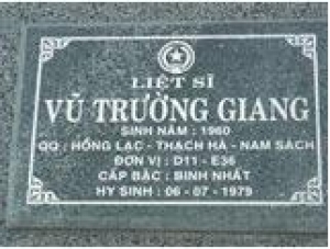 Tìm thân nhân liệt sĩ Vũ Trường Giang