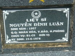 Tìm thân nhân liệt sĩ  Nguyễn Đình Luận