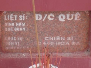 Nhắn tìm thân nhân liệt sĩ Quê