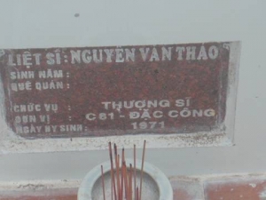 Nhắn tìm thân nhân liệt sĩ Nguyễn Văn Thảo