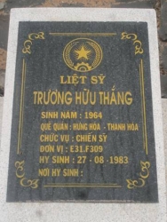 Nhắn tìm thân nhân liệt sỹ  Trương Hữu Thắng