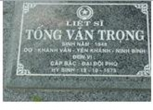 Tìm thân nhân liệt sĩ Tống Văn Trọng