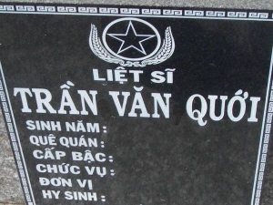 Nhắn tìm thân nhân liệt sỹ  Trần Văn Quới