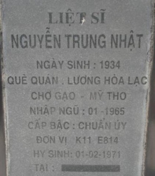 Tìm thân nhân liệt sĩ Nguyễn Trung Nhật