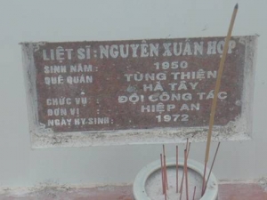 Nhắn tìm thân nhân liệt sỹ  Nguyễn Xuân Hợp