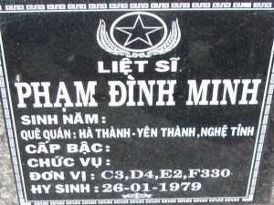 Nhắn tìm thân nhân liệt sỹ  Phạm Đình Minh