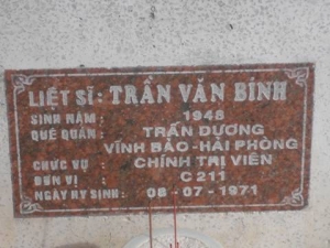 Tìm thân nhân liệt sĩ  Trần Văn Bính
