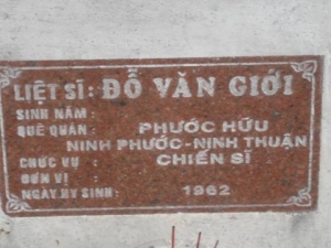 Nhắn tìm thân nhân liệt sỹ Đỗ Văn Giới