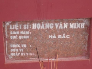 Nhắn tìm thân nhân liệt sỹ  Hoàng Văn Minh