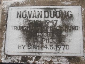 Nhắn tìm thân nhân liệt sỹ  Nguyễn Văn  Dương