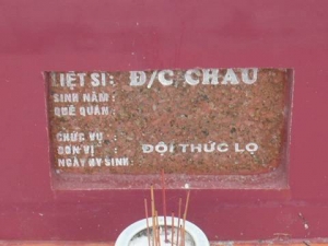 Nhắn tìm thân nhân liệt sĩ Châu