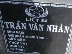 Tìm thân nhân liệt sỹ Trần Văn Nhàn